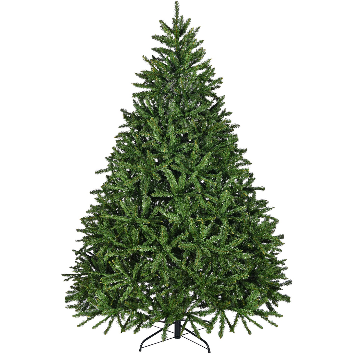 7ft Artificial Christmas Tree, Premium Unlit Hinged Spruce Full Tree with 2231 Branch Tips, Metal Stand