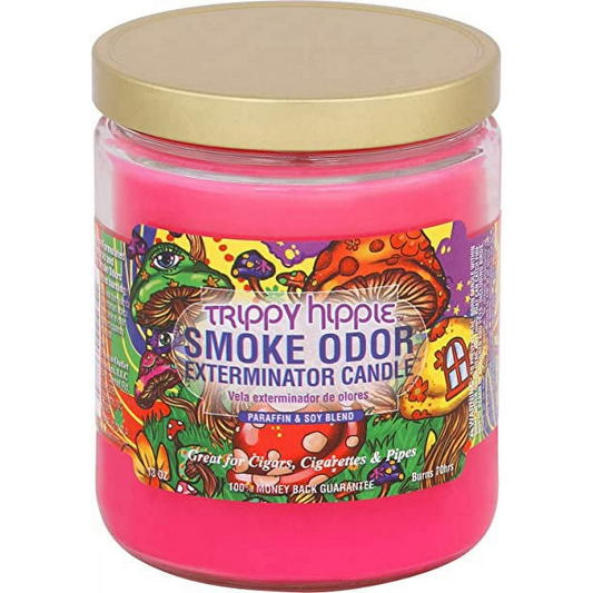 Smoke Odor Exterminator 13oz Jar Candle, Trippy Hippie, 13 oz,