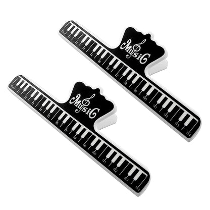 5 Core Music Page Holder 2 Pieces Black | Durable Music Score Fixed Clips| Music Sheet Paper Holder, Musical Note Clamps for Guitar Violin Piano Artists- MUS Clip 2PCS