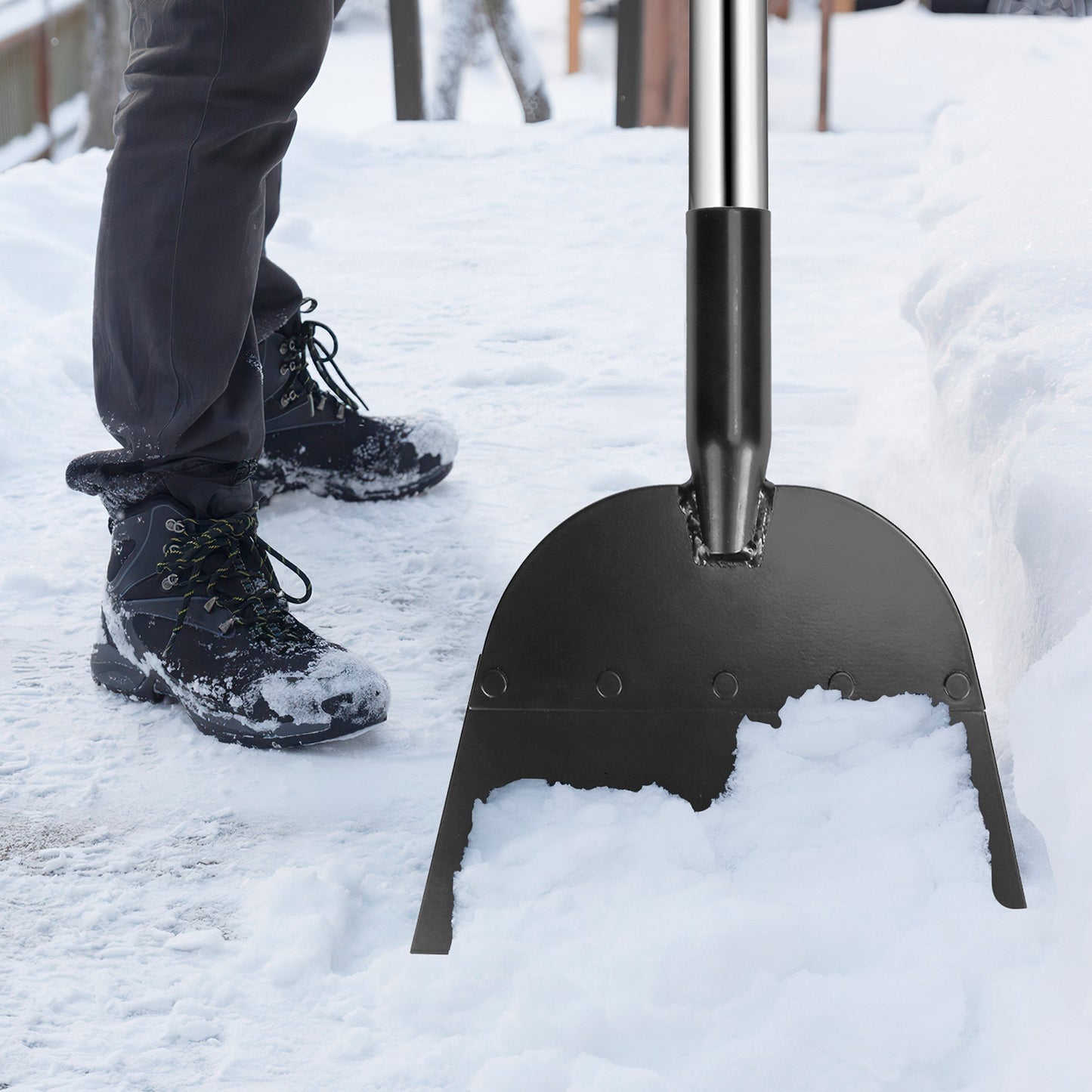 53In Flat Snow Shovel Ice Scraper Manganese Steel Snow Ice Chopper for Walkway Pathway Driveway Ice Removal Gardening Cleaning Scraper Shovel for Weeding Lawn Edging