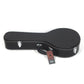 Glarry Hardshell A-Style Microgroove Pattern Leather Wood Mandolin Case Black