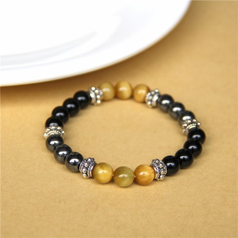 Natural Tiger Eye Bead Elastic Bracelet – Unisex Cnasti Strings and Thangs