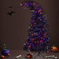 6FT Artificial Fir Bent Top Halloween Christmas Tree, Xmas Tree Bendable Grinch Style Christmas Tree Holiday Decoration