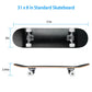 31x8in Skateboards Complete Standard Skate Boards For Girls Boys Beginner 9 Layers Maple Concave Skateboard For Kids Youth Teens