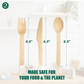 ECO SOUL 100% Compostable Cutlery 350 Count Disposable Wooden Cutlery Set I 100% Natural, Sturdy, Eco-Friendly, Utensils Set I Biodegradable (150 Fork, 100 Spoon, 100 Knife)