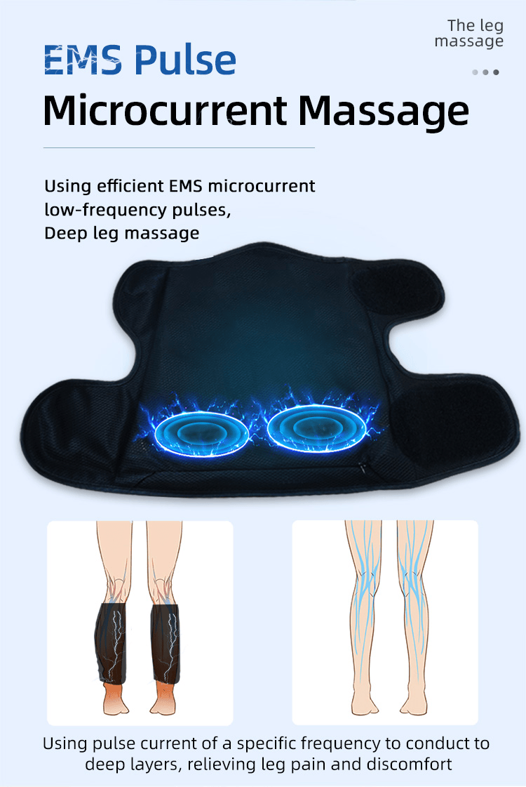 PSK709J-2 Air Compression Calf Massager with EMS Pulse and Vibration for Soothing Leg Relief Core Sports & Fitness