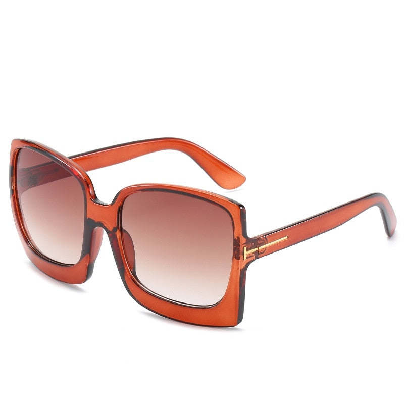 Oversized Women Sunglasses Brand Designer Plastic Female Big Frame Gradient Sun Glasses UV400 gafas de sol mujer