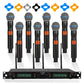 5 Core Wireless Microphones 8 Channel Dynamic Karaoke Professional UHF Singing Mic System Handheld Cordless Microfonos Inalambricos for Singer DJ Church - WM UHF HM