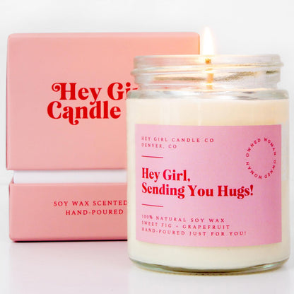 Hug in A Jar Candles Gifts for Women Thinking of You Gift Candles Sweet Fig Grapefruit 13 oz Long Lasting 60 80 Hour Burn Aromatherapy with Gift Box Mother's Day Gifts