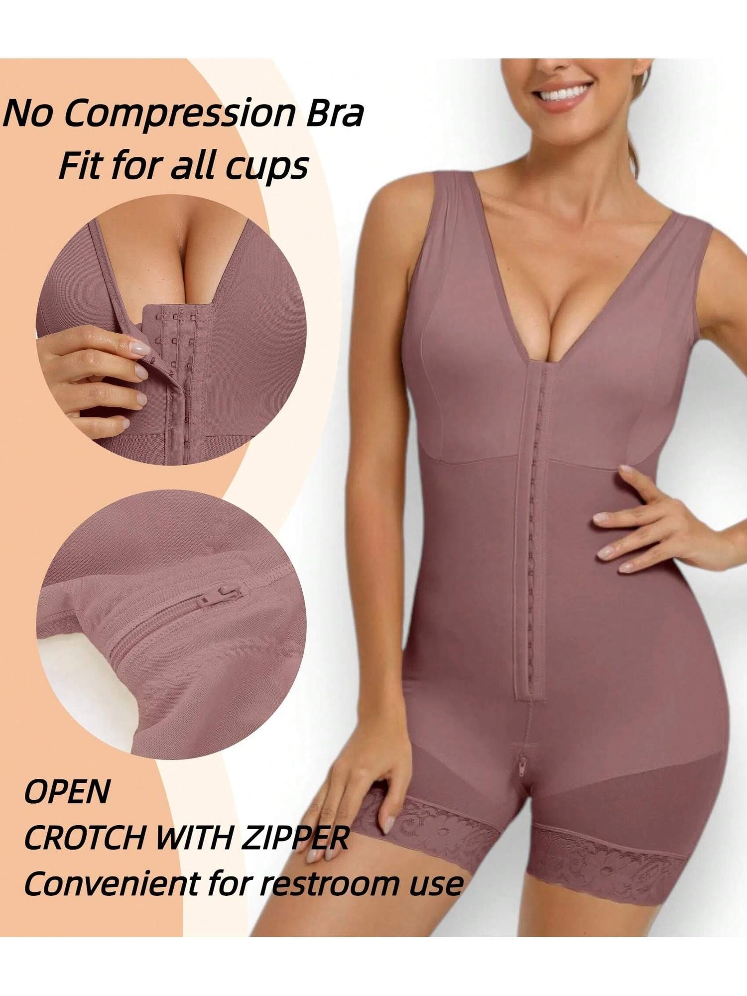 Fasjrixa Fajas Colombianas Full Body Shaper with Zipper Cnasti Strings and Thangs