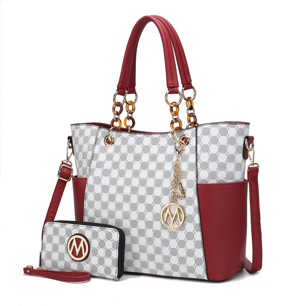 MKF Collection Merlina 2 PCS Women Tote Handbag with Wallet by Mia k Cnasti Strings and Thangs