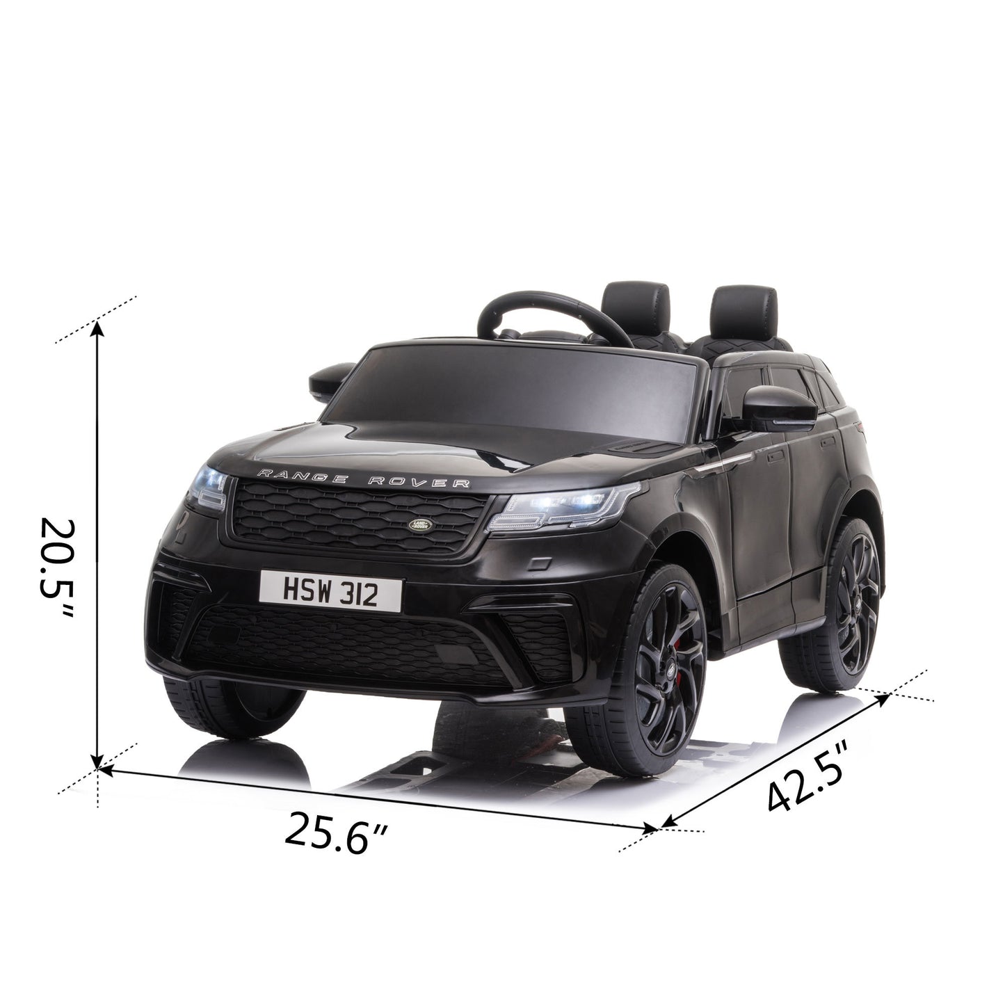 12V Licensed Range Rover Kids Ride-On Car, Battery Powered Vehicle w/ Remote Control, LED Lights, Music, Spring Suspension, Soft Start, Electric Car Toy Gift