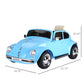 Licensed Volkswagen Beetle Electric Kids Ride-On Car 6V Battery Powered Toy with Remote Control Music Horn Lights MP3 for 3-6 Years Old Blue