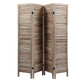 4-Panel Wood Room Divider Louver Partition Screen, 5.6 Ft. Tall Folding Privacy Screen for Home Office, Bedroom, Rustic Brown XH