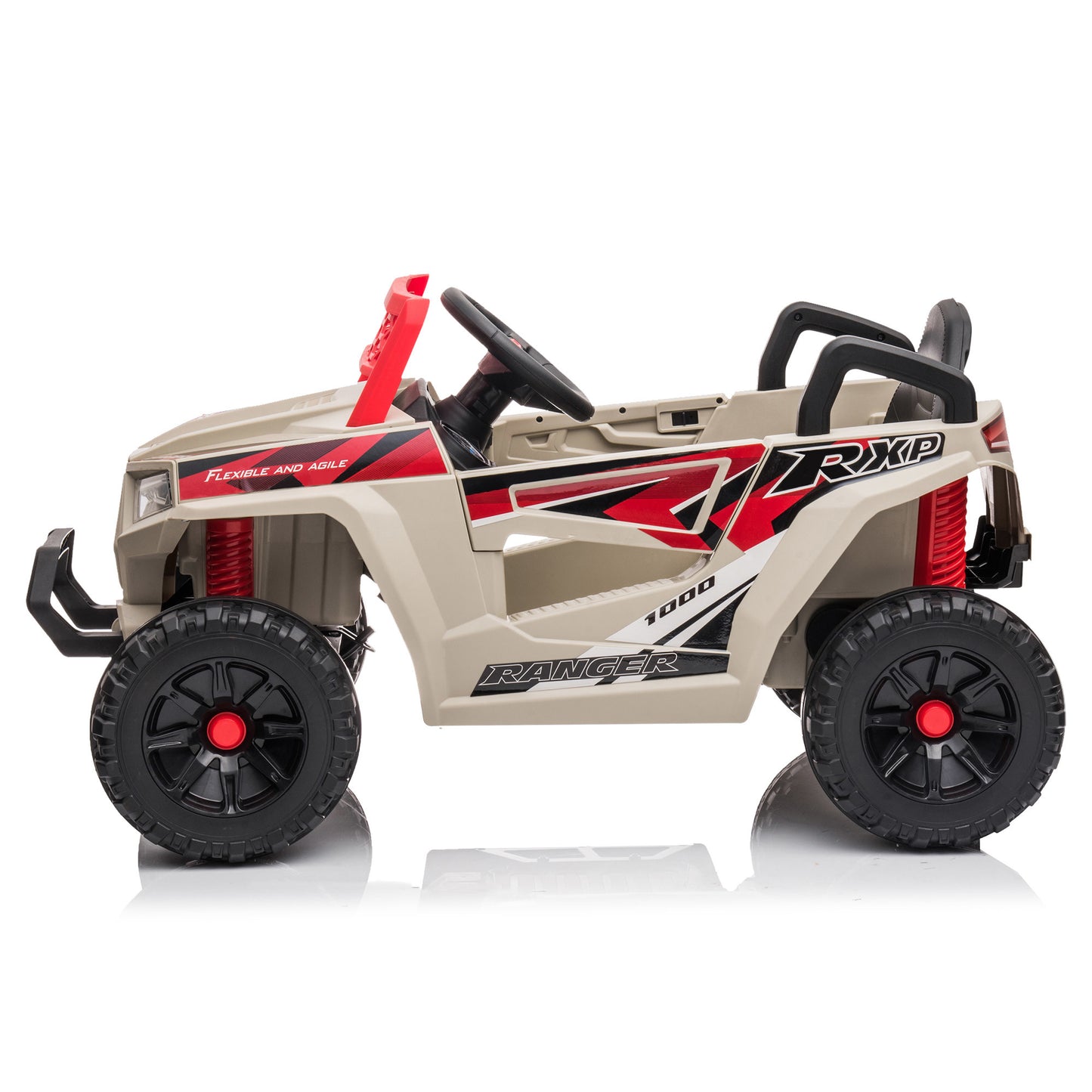 12V kids Ride On Mini UTV, Electric Car with Front LED Lights and Horn, Single Seat with a Safety Belt, Forward/Reverse Function