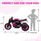 12V Three-wheel Ride On Motorcycle, Kids Electric Motorbike with Horns, LED Lights, Gift for Kids 3-8 Years,Rosy