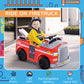 6V Electric Ride-On Fire Truck Vehicle for Kids with Remote Control, Music, Lights, and Ladder