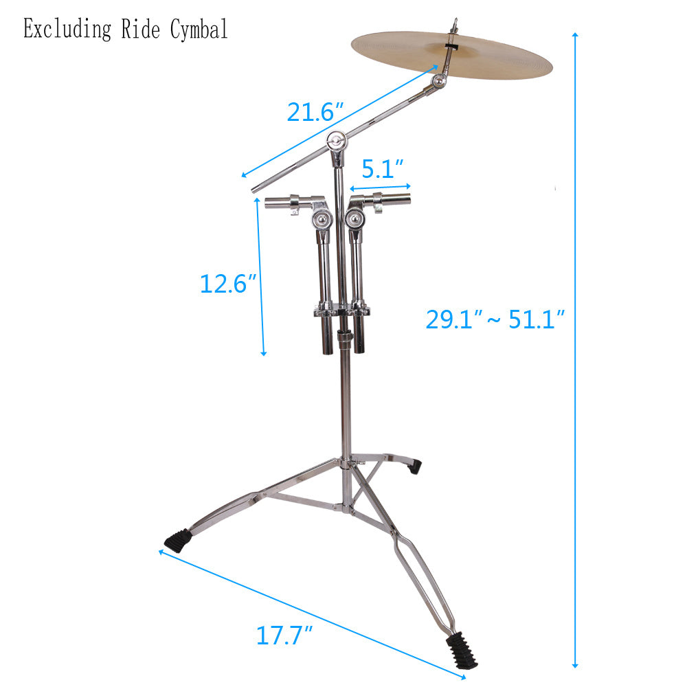 Professional Pedal Control Style Double Tom Drum Stand Silver & Black