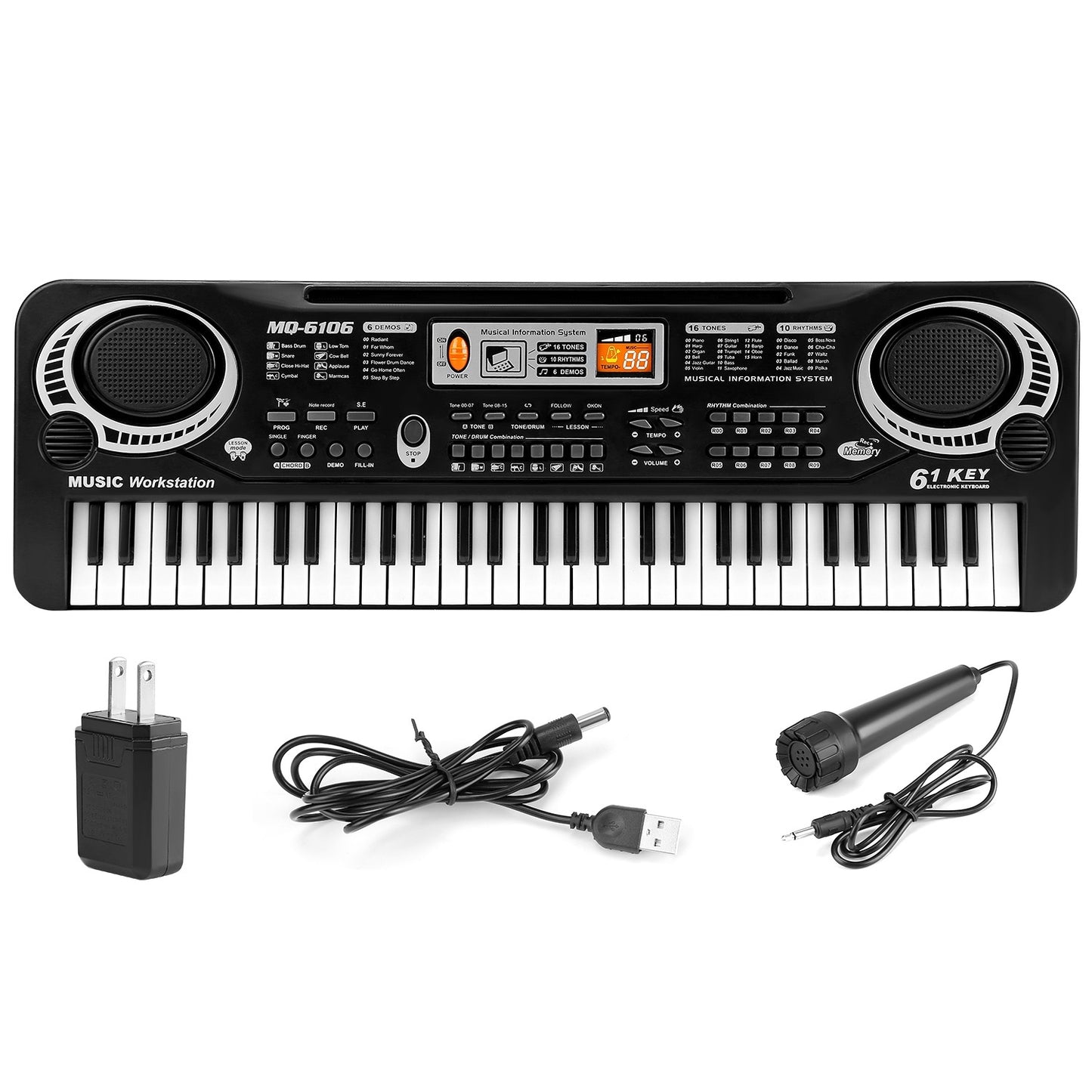 61 Keys Digital Music Electronic Keyboard Electric Piano Musical Instrument Kids Learning Keyboard