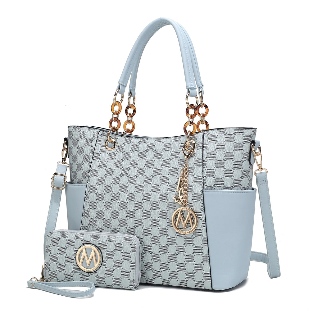 MKF Collection Merlina 2 PCS Women Tote Handbag with Wallet by Mia k Cnasti Strings and Thangs