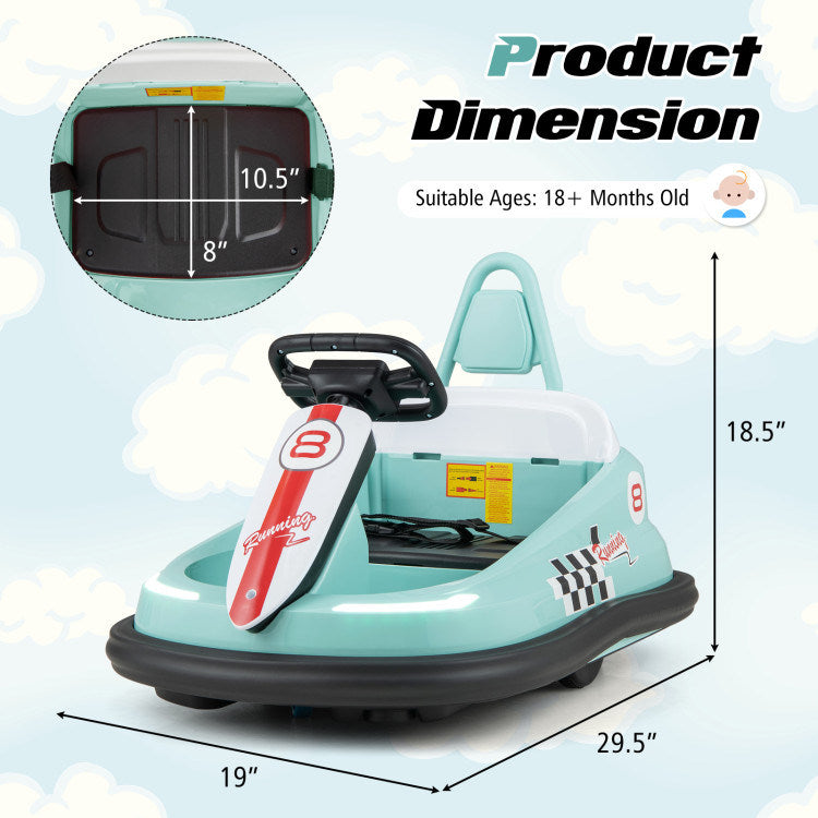 6V kids Ride-on Bumper Car with 360° Spinning and Dual Motors