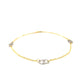 14k Two Tone Gold Entwined Heart Stationed Anklet