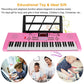 61 Keys Digital Music Electronic Keyboard Electric Musical Piano Instrument Kids Learning Keyboard w/ Stand Microphone