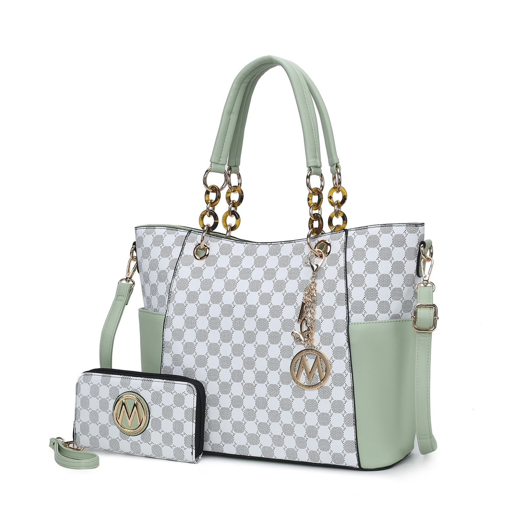 MKF Collection Merlina 2 PCS Women Tote Handbag with Wallet by Mia k Cnasti Strings and Thangs