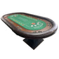 INO Design 96" Premium 10 Player Oval Brown & Green Speed Cloth Texas Holdem Casino Poker Table with Dimmable LED