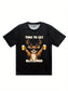 Men's Christmas Deer And Beer 3D Printed T-shirt - Casual Round Neck Short Sleeve, Breathable Polyester Fiber Summer Top