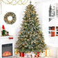 7ft Lighted Artificial Christmas Tree with Wreath Set of 2, Christmas Tree