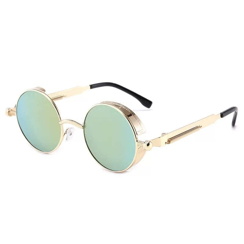 Classic Gothic Steampunk Sunglasses Luxury Brand Designer High Quality Men and Women Retro Round Metal Frame Sunglasses UV400