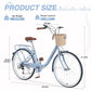 7 Speed City Bike With Basket , Steel Frame,Multiple Colors 26 Inch Girls Bicycle