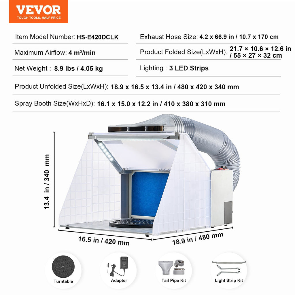 Airbrush Spray Booth Portable Hobby Airbrush Paint Spray Booth