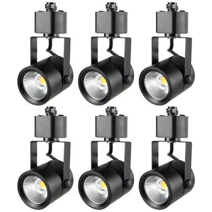 VEVOR LED Track Lighting Heads, 6.5W 3000K 470lm Warm White, Dimmable H Type Track Light Head, CRI85+ True Color Rendering Adjustable Tilt Angle Track Lighting Fixture for Accent Retail, 6 Pack, Black