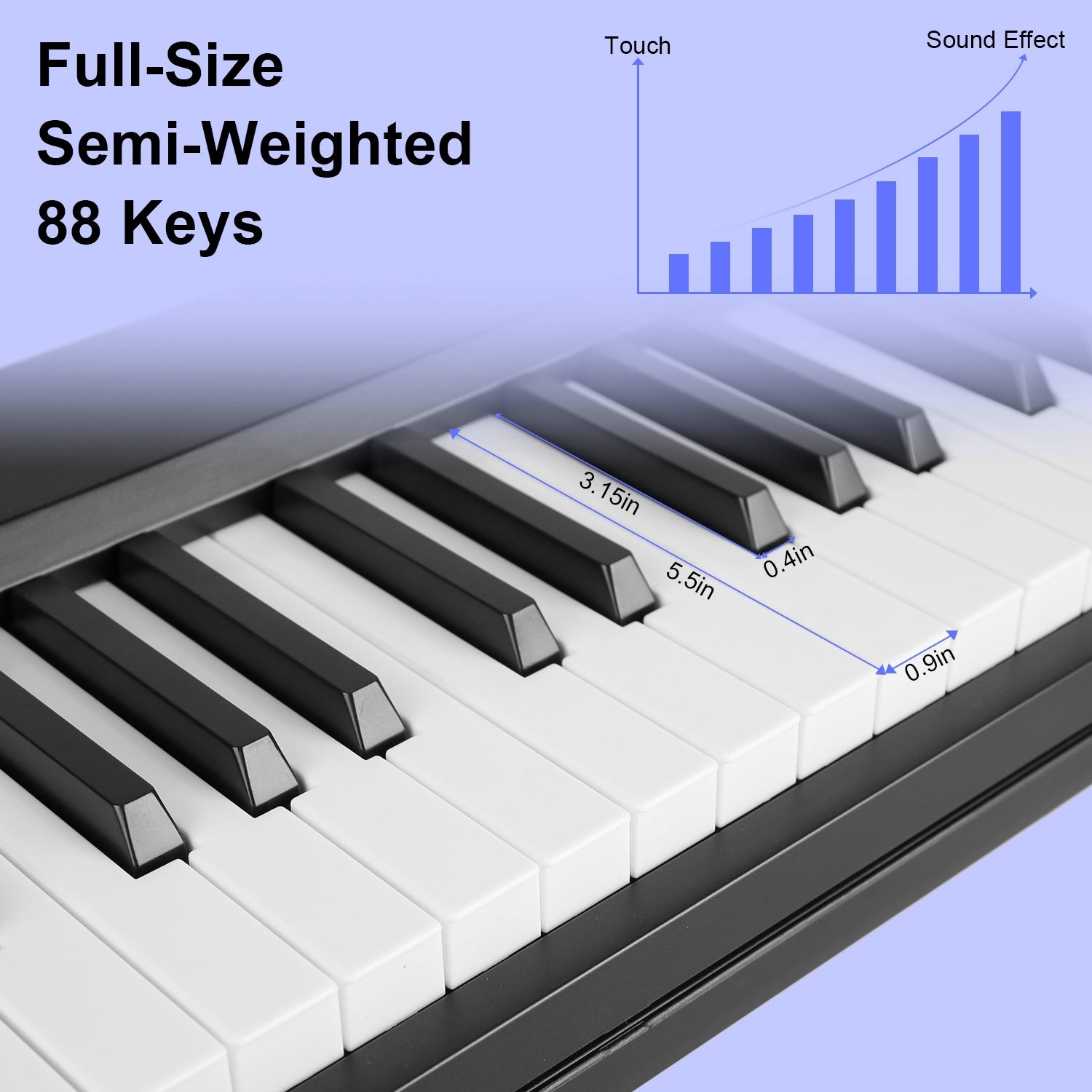 Folding Piano Keyboard 88 Keys Foldable Full Size Semi Weighted Piano Digital Electronic Piano with LCD Screen Carry Bag Mic Sheet Music Stand Sticker for Beginners Kids