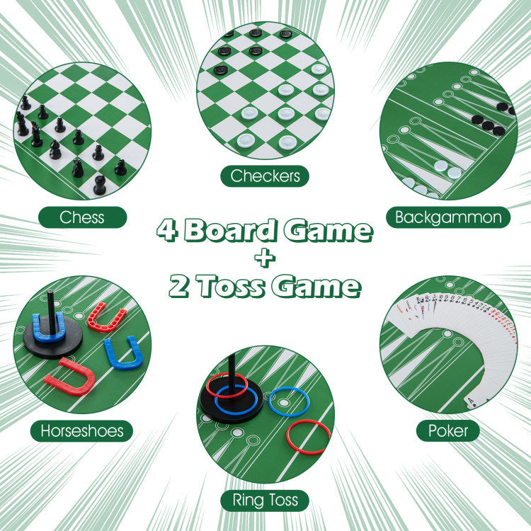 12-in-1 Game Table - Foosball Air Hockey Pool Chess & Ping Pong