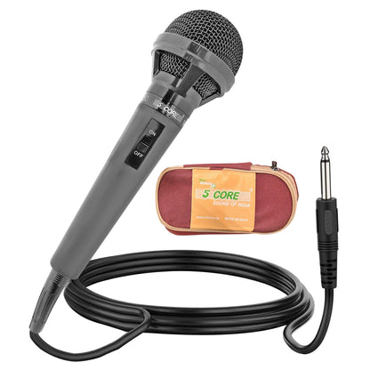 5 CORE Premium Vocal Dynamic Cardioid Handheld Microphone Neodymium Magnet Unidirectional Mic with 12ft XLR Deluxe Cable to ¼ Audio Jack, and On/Off Switch for Karaoke Singing (MIC 260)