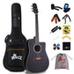 WINZZ Acoustic Cutaway Guitar Package for Beginners Students Kids;  41 Inches