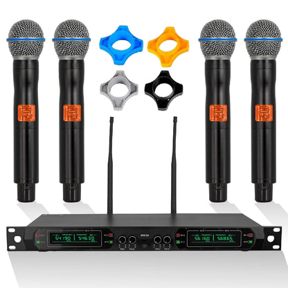 5 Core Wireless Microphones 8 Channel Dynamic Karaoke Professional UHF Singing Mic System Handheld Cordless Microfonos Inalambricos for Singer DJ Church - WM UHF HM