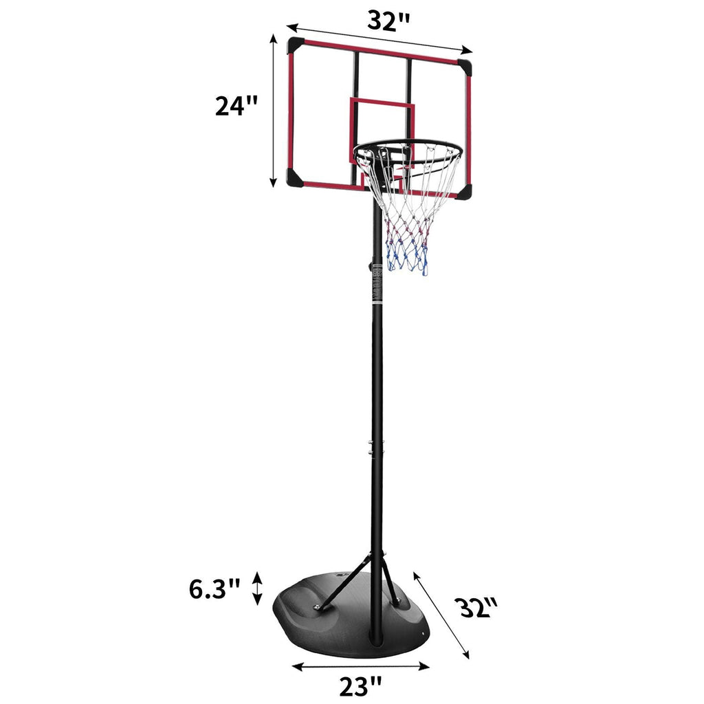Adjustable Portable Basketball Hoop with 32" Backboard for Indoor & Outdoor Play 7.5ft - 9.2ft Core Sports & Fitness
