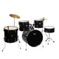 Glarry Full Size Adult Drum Set 5-Piece Black with Bass Drum, two Tom Drum, Snare Drum, Floor Tom, 16" Ride Cymbal, 14" Hi-hat Cymbals, Stool, Drum Pedal, Sticks