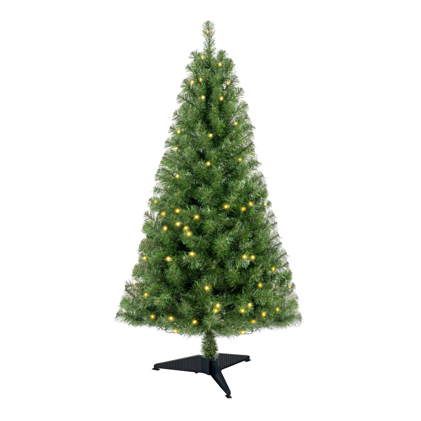 4ft Artificial Christmas Tree Prelit with Stand,100 Warm White LED Lights