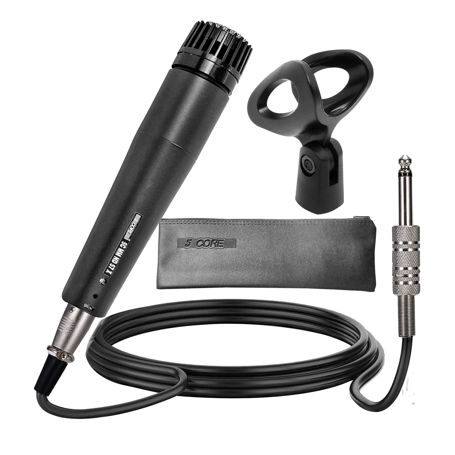 5 CORE Dynamic Instrument Mic - Premium Quality and Versatile Mic for Live Performances, On Stage and Studio Recording - Durable Metal Mic- Cable, Mic Holder and Bag Included- ND-57X