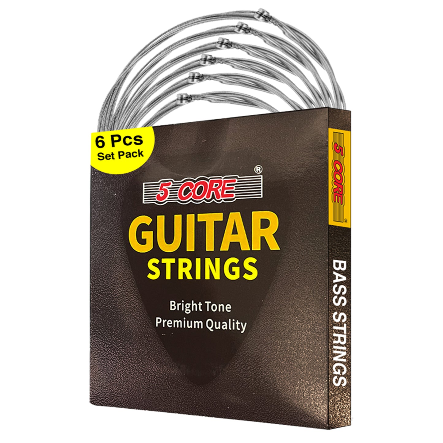 5 Core Bass Electric Guitar Strings | Pure Nickel Guitar String Gauge .010-.048 | Rich, Full Tonal Spectrum String (6 String Set) - GS EL BSS