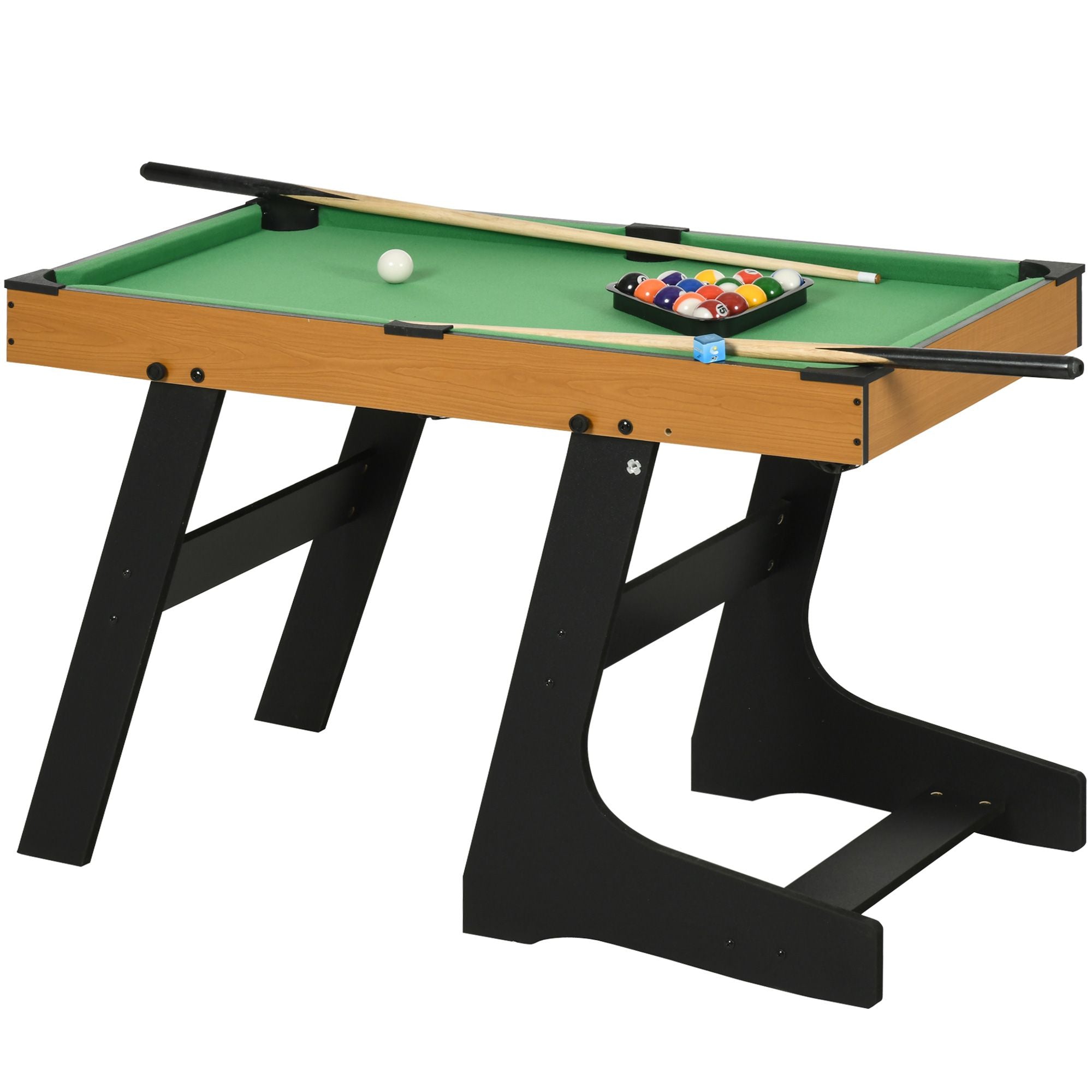 38" Foldable Billiards Tabletop Game, Pool Table Set, Fun for the Whole Family with Easy Folding for Storage, Balls, Cues, Chalk, Brush for Game Room, Man Cave Core Sports & Fitness