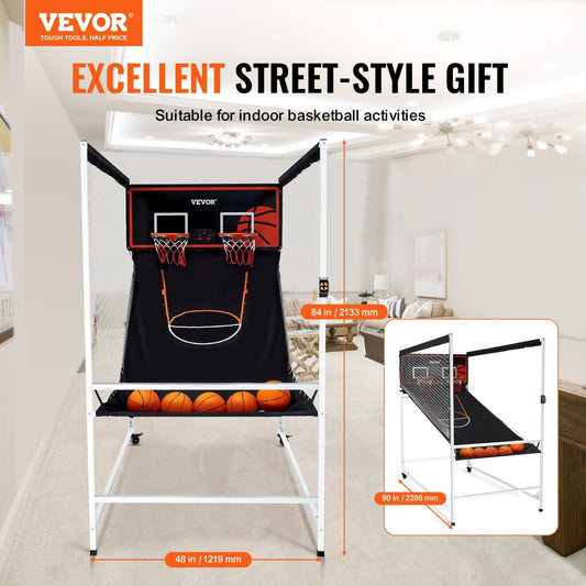 VEVOR Arcade Cage Basketball Game, 2 Player Indoor Basketball Game