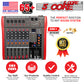 5 Core Audio Mixer DJ Equipment Digital Sound Board Karaoke XLR Mixers Professional 6 Channel Bluetooth USB w Effects for Recording Music Studio PC Podcast Instruments Consola De Sonido - MX 6CH