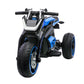 12V Three-wheel Ride On Motorcycle, Kids Electric Motorbike with Horns, LED Lights, Gift for Kids 3-8 Years,Blue