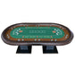 INO Design 96" Premium 10 Player Oval Brown & Green Speed Cloth Texas Holdem Casino Poker Table with Dimmable LED